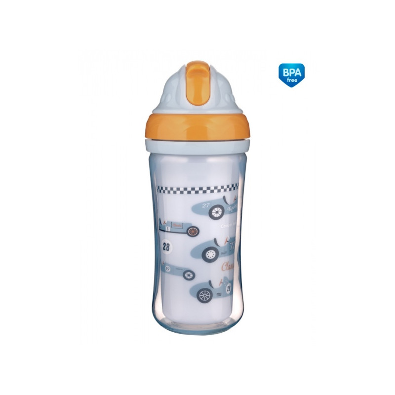 CANPOL 74/053 Bidon ze składaną rurką silikonową 260ml SAMOCHODY
