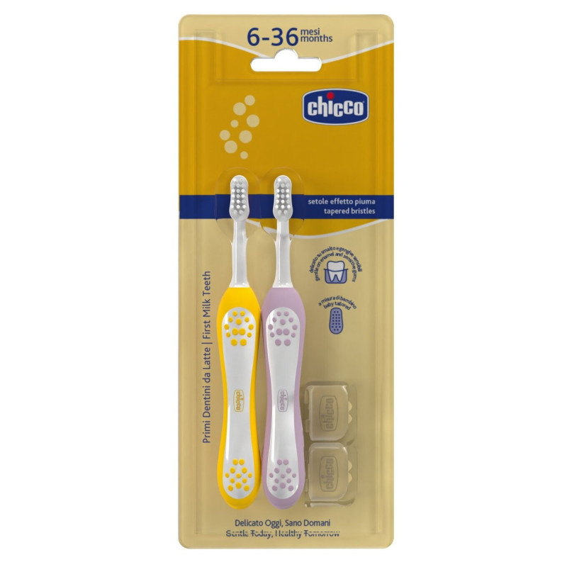 CHICCO 00012082110000 Szczoteczka do zębów Indigo 6-36m 2 szt