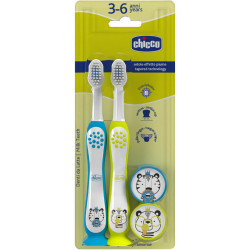 CHICCO 00012084110000 Szczotki do mycia zębów Tygrys Panda 3-6l