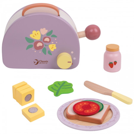 CLASSIC WORLD CW50640 Drewniany Toster Śniadaniowy z Akcesoriami 13 el.