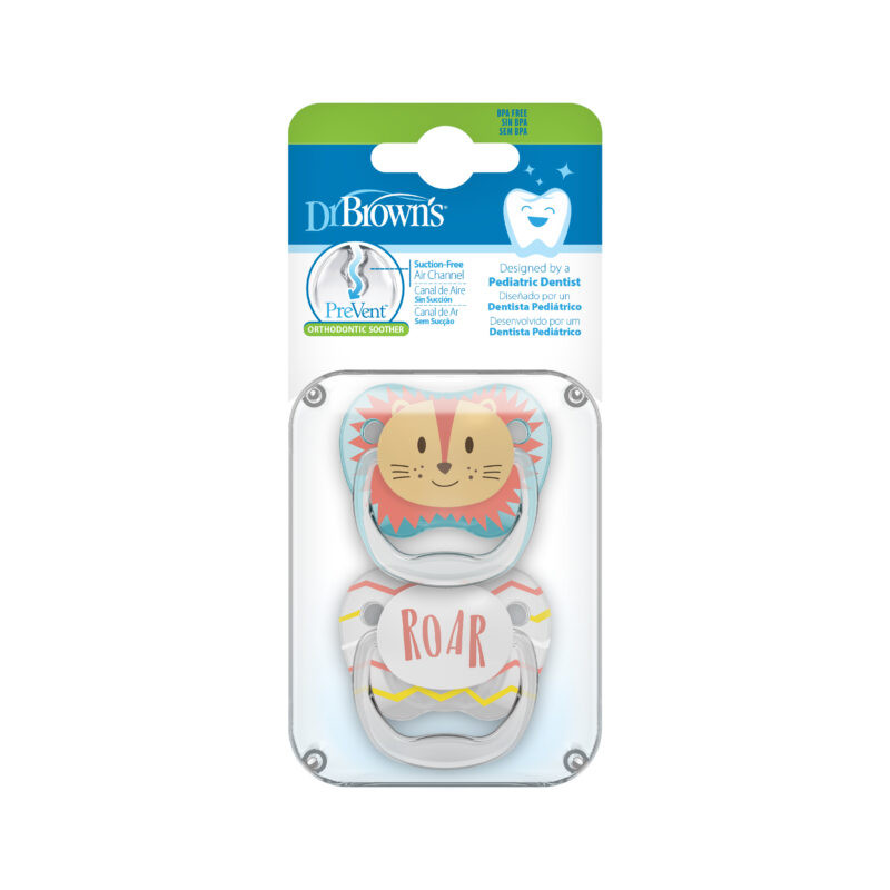 Dr.Browns PV12015 Smoczek PreVent Motyl 0-6m kolekcja zwierzęta niebieski 2-pak
