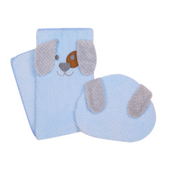DUET BABY 693 Kocyk SOFT ANIMALS haft z poduszką 80x90