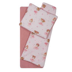 DUET BABY 766 Komplet do wózka boucla+bawełna druk 75x100
