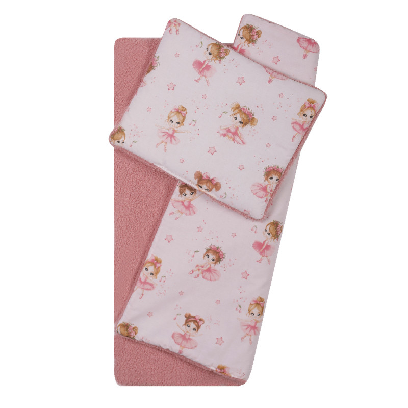 DUET BABY 766 Komplet do wózka boucla+bawełna druk 75x100