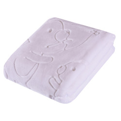EASY CARE 502 Kocyk akrylowy tłoczony jednokolorowy 80x110 różowy
