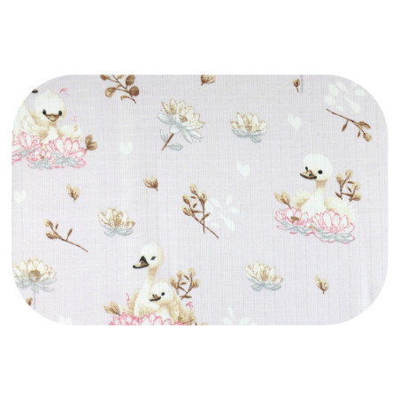 EGA Pielucha tetra druk 70x80 ŁABĘDZIE RÓŻOWE TŁO 0398 cena za 1szt / pakowane po 5szt