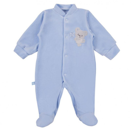 EWA 930071 NEWBORN Pajac welur niebieski 56
