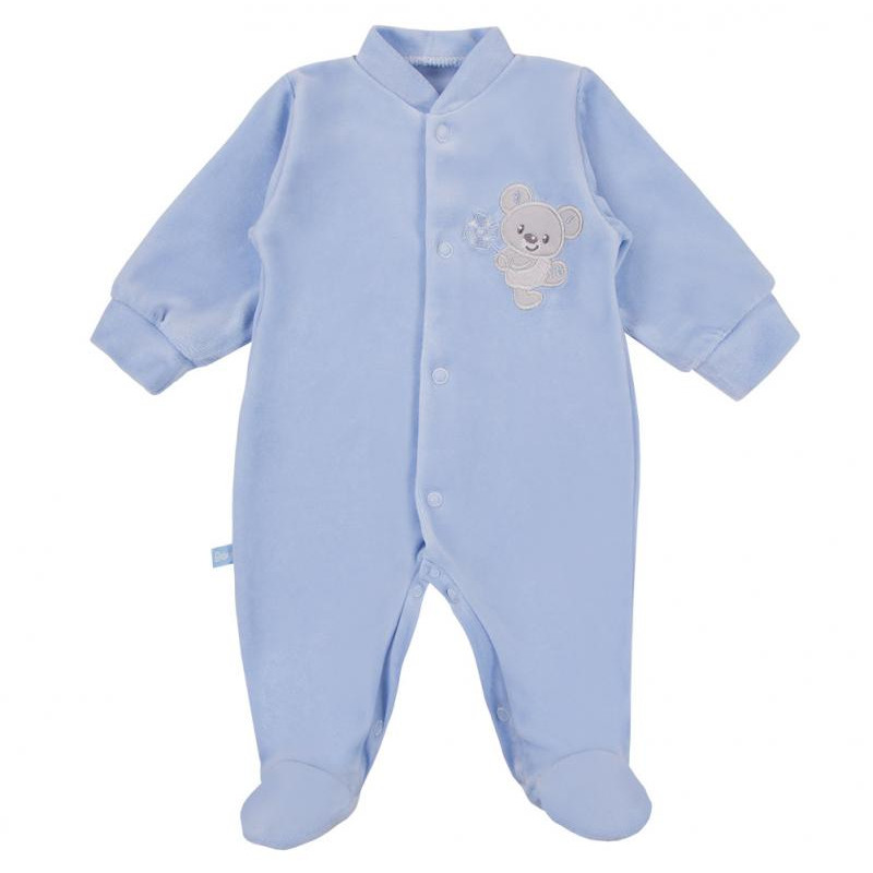 EWA 930088 NEWBORN Pajac welur niebieski 62