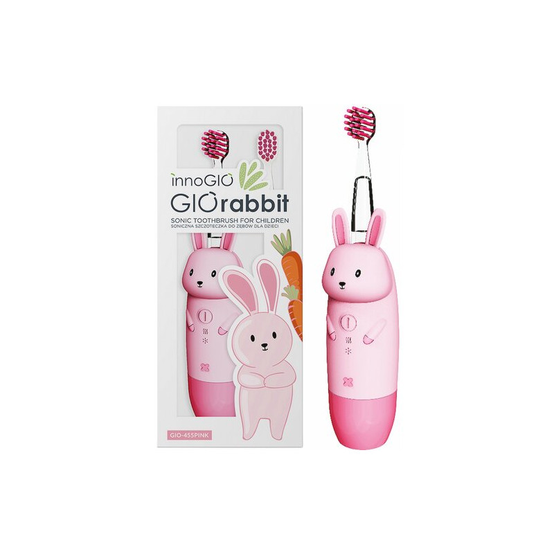 INNOGIO GIO-455PINK Soniczna szczoteczka dla dzieci GIOrabbit różowa