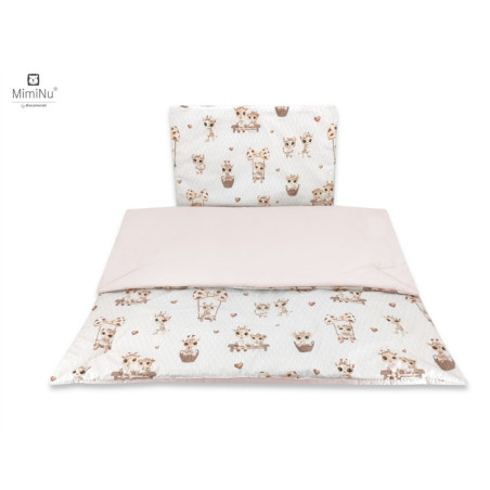 KIECZMERSKI Pościel C-2 100x135 cm MIMINU DESIGN Żyrafki beżowo-różowe bawełna 100%