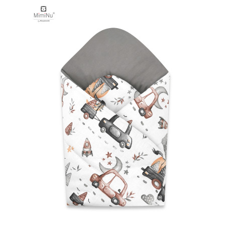 KIECZMERSKI Rożek standard 75x75 cm MIMINU DESIGN Samochodziki szare bawełna 100%