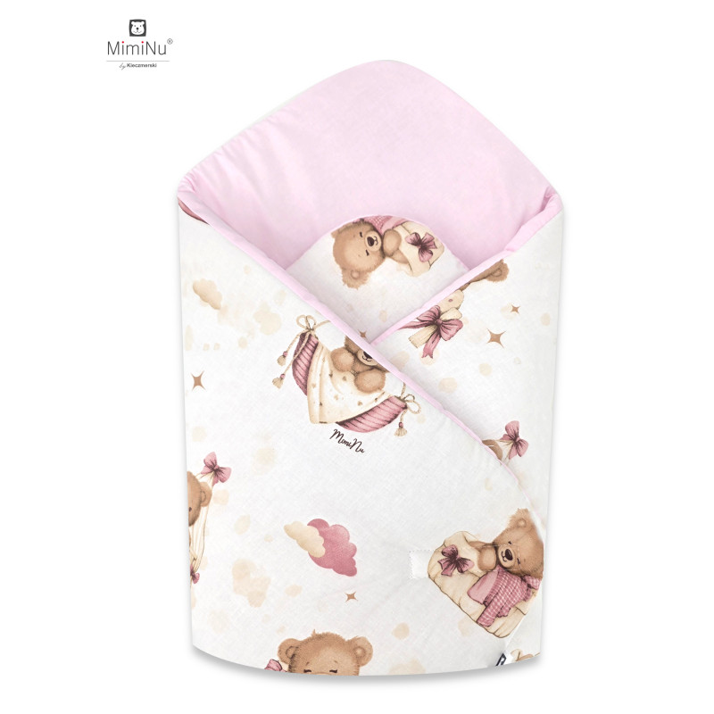 KIECZMERSKI Rożek usztywniony 75x75 cm MIMINU DESIGN Misiowe Sny róż bawełna 100%