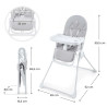 KINDERKRAFT Krzesełko do karmienia BINCI light grey