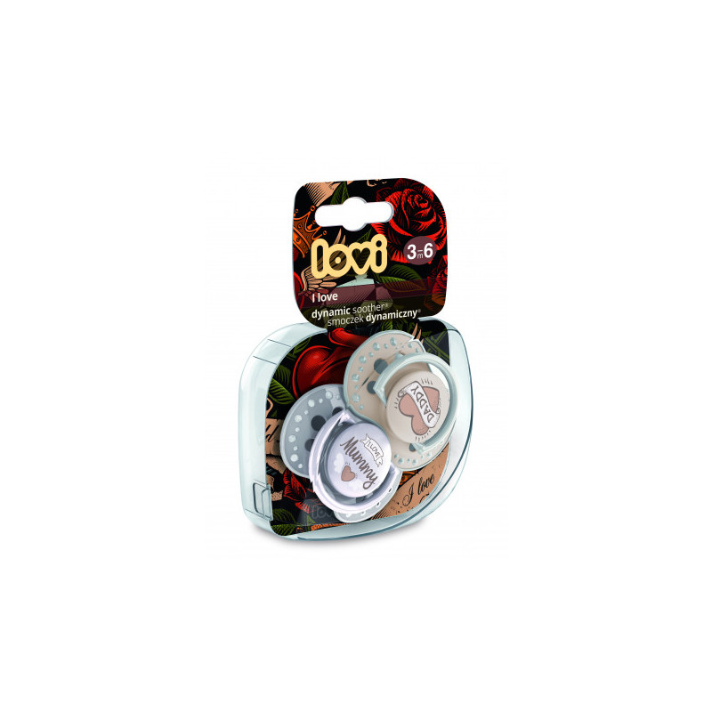 LOVI 22/867 Smoczek silikonowy dynamiczny 3-6 m 2szt I Love