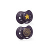 LOVI 22/895 Smoczek silikonowy dynamiczny 18+m 2 szt Stardust violet