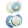 LOVI 22/913 Smoczek silikonowy dynamiczny 0-6m 2 szt Night&Day Boy