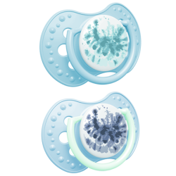 LOVI 22/919 Smoczek silikonowy dynamiczny 6-18m 2 szt Tie Dye Blue Boy
