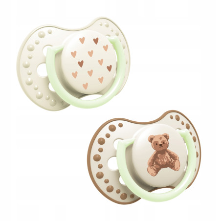 LOVI 22/935 Smoczek silikonowy dynamiczny 0-6m 2 szt Teddy Love
