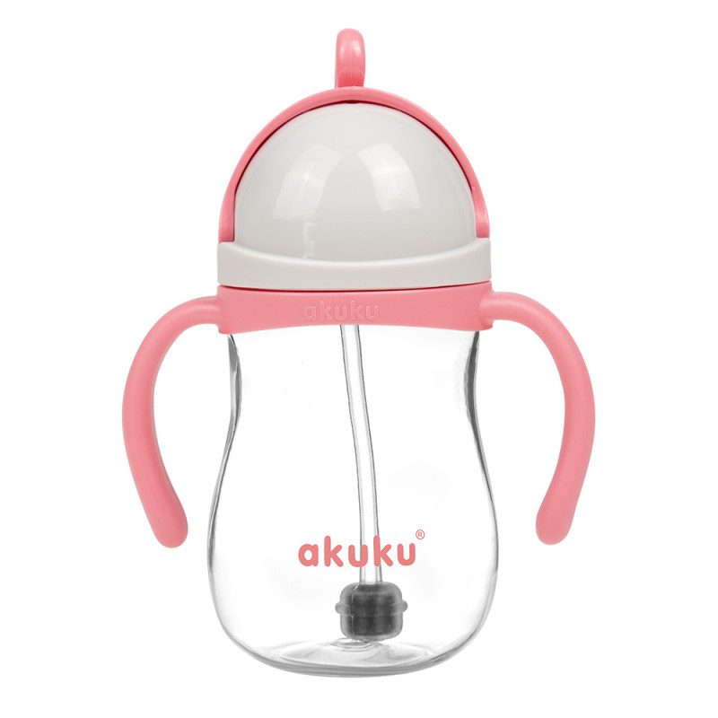 AKUKU A0676 Bidon ze słomką z odważnikiem różowy
