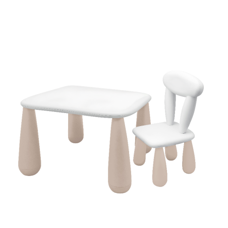 MALTEX SET LUNA CLASSIC Stolik dla dzieci + krzesełko biały/beżowy