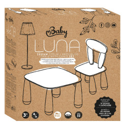 MALTEX SET LUNA CLASSIC Stolik dla dzieci + krzesełko biały/beżowy