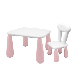 MALTEX SET LUNA CLASSIC Stolik dla dzieci + krzesełko biały/różowy