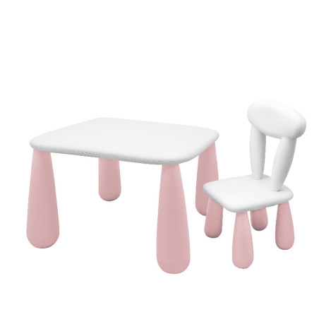 MALTEX SET LUNA CLASSIC Stolik dla dzieci + krzesełko biały/różowy