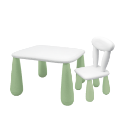 MALTEX SET LUNA CLASSIC Stolik dla dzieci + krzesełko biały/zielony