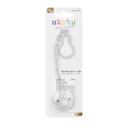 AKUKU A0700 Łańcuszek / zawieszka do smoczka szary