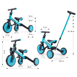 MILLY MALLY  5305 Rowerek 4w1 OPTIMUS Plus blue