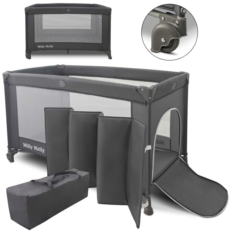 MILLY MALLY 445 Łóżeczko turystyczne Mirage Dark Grey