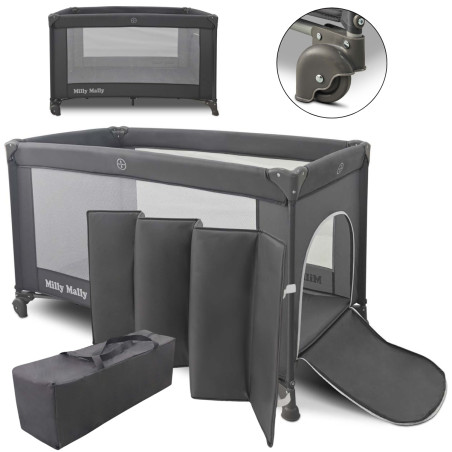 MILLY MALLY 445 Łóżeczko turystyczne Mirage Dark Grey