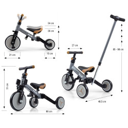 MILLY MALLY 5307 Rowerek 4w1 OPTIMUS Plus grey