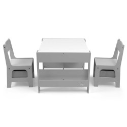 MILLY MALLY 5489 Zestaw mebli- Stolik i dwa krzesełka Sven Grey