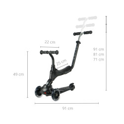 MILLY MALLY 5690 Qplay Hulajnoga Sema Pro 3w1 black