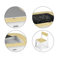 MILLY MALLY 6090 Zestaw mebli Olaf Blocks - Stolik i dwa krzesełka White