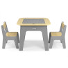 MILLY MALLY 6091 Zestaw mebli Olaf Blocks - Stolik i dwa krzesełka Dark Grey