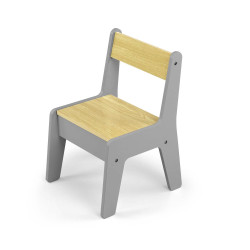 MILLY MALLY 6091 Zestaw mebli Olaf Blocks - Stolik i dwa krzesełka Dark Grey