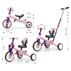 MILLY MALLY 6267 Rowerek 5w1 OPTIMUS MAX pink