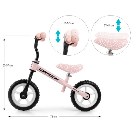 MILLY MALLY 6347 Rowerek biegowy DRAGON pink