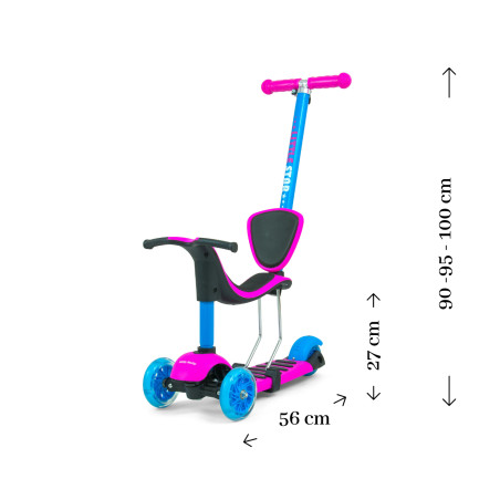 MILLY MALLY Hulajnoga SCOOTER Little Star Pink-Blue