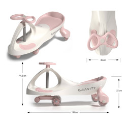 MILLY MALLY Jeździk Grawitacyjny Gravity cream pink
