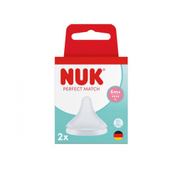 NUK 124034 Smoczek do butelki 2 szt. M silikon FLOW CONTROL