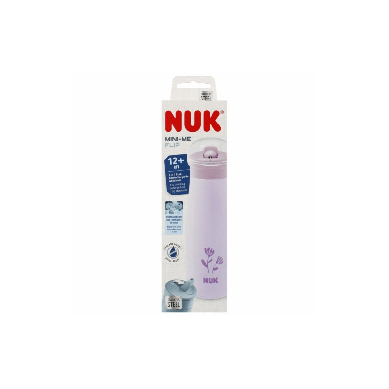 NUK 225329 Kubek ze stali nierdzewnej  500ml Mini +12m kwiat