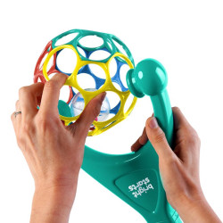 OBALL 11785-6 Pchacz kula 2w1 z gryzakiem i grzechotką turkusowa 6 m+