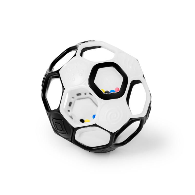 OBALL 16907-6 Piłka z grzechotką Goals 13 cm czarno-biała 0+