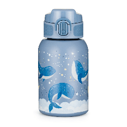 PETITE&MARS 150368 Butelka termiczna ze stali nierdzewnej ze słomką 350ml Whale Song