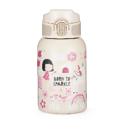 PETITE&MARS 150380 Butelka termiczna ze stali nierdzewnej ze słomką 350ml Twinkling Fairy