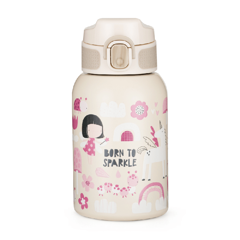 PETITE&MARS 150380 Butelka termiczna ze stali nierdzewnej ze słomką 350ml Twinkling Fairy