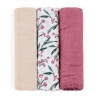 PETITE&MARS 415364 Zestaw pieluszek z muślinu bambusowego 3 szt 68x68 cm Pink Meadow